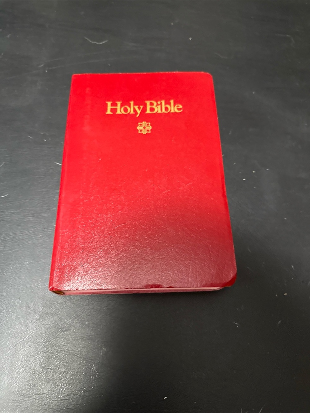 Vintage Red Holy Bible with Gold Foil Title